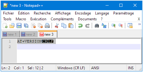Notepas++ AT command